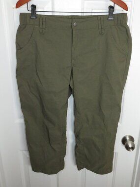Duluth Trading Dry On The Fly Capri Pants Olive Green Women's Size 12